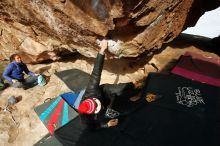 Bouldering in Hueco Tanks on 11/27/2019 with Blue Lizard Climbing and Yoga

Filename: SRM_20191127_1005010.jpg
Aperture: f/8.0
Shutter Speed: 1/250
Body: Canon EOS-1D Mark II
Lens: Canon EF 16-35mm f/2.8 L