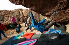 Bouldering in Hueco Tanks on 11/27/2019 with Blue Lizard Climbing and Yoga

Filename: SRM_20191127_1013471.jpg
Aperture: f/7.1
Shutter Speed: 1/250
Body: Canon EOS-1D Mark II
Lens: Canon EF 16-35mm f/2.8 L