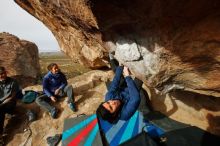 Bouldering in Hueco Tanks on 11/27/2019 with Blue Lizard Climbing and Yoga

Filename: SRM_20191127_1014080.jpg
Aperture: f/9.0
Shutter Speed: 1/250
Body: Canon EOS-1D Mark II
Lens: Canon EF 16-35mm f/2.8 L