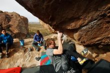 Bouldering in Hueco Tanks on 11/27/2019 with Blue Lizard Climbing and Yoga

Filename: SRM_20191127_1014380.jpg
Aperture: f/8.0
Shutter Speed: 1/250
Body: Canon EOS-1D Mark II
Lens: Canon EF 16-35mm f/2.8 L