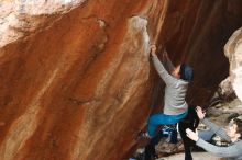 Bouldering in Hueco Tanks on 11/27/2019 with Blue Lizard Climbing and Yoga

Filename: SRM_20191127_1035330.jpg
Aperture: f/3.5
Shutter Speed: 1/250
Body: Canon EOS-1D Mark II
Lens: Canon EF 50mm f/1.8 II