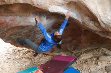 Bouldering in Hueco Tanks on 11/27/2019 with Blue Lizard Climbing and Yoga

Filename: SRM_20191127_1042310.jpg
Aperture: f/2.5
Shutter Speed: 1/250
Body: Canon EOS-1D Mark II
Lens: Canon EF 50mm f/1.8 II