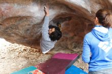 Bouldering in Hueco Tanks on 11/27/2019 with Blue Lizard Climbing and Yoga

Filename: SRM_20191127_1044570.jpg
Aperture: f/2.8
Shutter Speed: 1/200
Body: Canon EOS-1D Mark II
Lens: Canon EF 50mm f/1.8 II