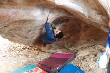 Bouldering in Hueco Tanks on 11/27/2019 with Blue Lizard Climbing and Yoga

Filename: SRM_20191127_1049510.jpg
Aperture: f/2.5
Shutter Speed: 1/250
Body: Canon EOS-1D Mark II
Lens: Canon EF 50mm f/1.8 II