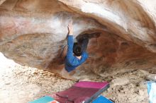 Bouldering in Hueco Tanks on 11/27/2019 with Blue Lizard Climbing and Yoga

Filename: SRM_20191127_1049550.jpg
Aperture: f/2.2
Shutter Speed: 1/250
Body: Canon EOS-1D Mark II
Lens: Canon EF 50mm f/1.8 II