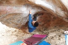 Bouldering in Hueco Tanks on 11/27/2019 with Blue Lizard Climbing and Yoga

Filename: SRM_20191127_1049590.jpg
Aperture: f/2.5
Shutter Speed: 1/250
Body: Canon EOS-1D Mark II
Lens: Canon EF 50mm f/1.8 II