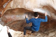 Bouldering in Hueco Tanks on 11/27/2019 with Blue Lizard Climbing and Yoga

Filename: SRM_20191127_1056050.jpg
Aperture: f/2.8
Shutter Speed: 1/250
Body: Canon EOS-1D Mark II
Lens: Canon EF 50mm f/1.8 II