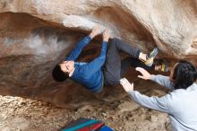 Bouldering in Hueco Tanks on 11/27/2019 with Blue Lizard Climbing and Yoga

Filename: SRM_20191127_1056130.jpg
Aperture: f/3.5
Shutter Speed: 1/250
Body: Canon EOS-1D Mark II
Lens: Canon EF 50mm f/1.8 II
