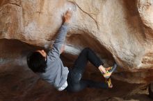 Bouldering in Hueco Tanks on 11/27/2019 with Blue Lizard Climbing and Yoga

Filename: SRM_20191127_1056430.jpg
Aperture: f/4.5
Shutter Speed: 1/250
Body: Canon EOS-1D Mark II
Lens: Canon EF 50mm f/1.8 II