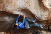 Bouldering in Hueco Tanks on 11/27/2019 with Blue Lizard Climbing and Yoga

Filename: SRM_20191127_1057390.jpg
Aperture: f/4.0
Shutter Speed: 1/250
Body: Canon EOS-1D Mark II
Lens: Canon EF 50mm f/1.8 II