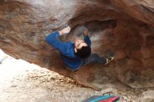 Bouldering in Hueco Tanks on 11/27/2019 with Blue Lizard Climbing and Yoga

Filename: SRM_20191127_1101491.jpg
Aperture: f/2.8
Shutter Speed: 1/250
Body: Canon EOS-1D Mark II
Lens: Canon EF 50mm f/1.8 II