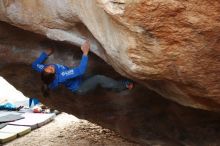 Bouldering in Hueco Tanks on 11/27/2019 with Blue Lizard Climbing and Yoga

Filename: SRM_20191127_1104080.jpg
Aperture: f/5.0
Shutter Speed: 1/250
Body: Canon EOS-1D Mark II
Lens: Canon EF 50mm f/1.8 II