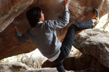 Bouldering in Hueco Tanks on 11/27/2019 with Blue Lizard Climbing and Yoga

Filename: SRM_20191127_1106570.jpg
Aperture: f/3.2
Shutter Speed: 1/320
Body: Canon EOS-1D Mark II
Lens: Canon EF 50mm f/1.8 II