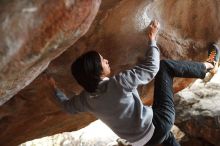 Bouldering in Hueco Tanks on 11/27/2019 with Blue Lizard Climbing and Yoga

Filename: SRM_20191127_1106580.jpg
Aperture: f/2.8
Shutter Speed: 1/320
Body: Canon EOS-1D Mark II
Lens: Canon EF 50mm f/1.8 II