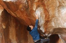 Bouldering in Hueco Tanks on 11/27/2019 with Blue Lizard Climbing and Yoga

Filename: SRM_20191127_1123530.jpg
Aperture: f/3.2
Shutter Speed: 1/250
Body: Canon EOS-1D Mark II
Lens: Canon EF 50mm f/1.8 II