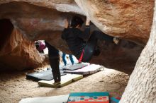 Bouldering in Hueco Tanks on 11/27/2019 with Blue Lizard Climbing and Yoga

Filename: SRM_20191127_1127090.jpg
Aperture: f/4.5
Shutter Speed: 1/250
Body: Canon EOS-1D Mark II
Lens: Canon EF 50mm f/1.8 II