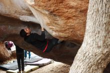 Bouldering in Hueco Tanks on 11/27/2019 with Blue Lizard Climbing and Yoga

Filename: SRM_20191127_1127120.jpg
Aperture: f/5.0
Shutter Speed: 1/250
Body: Canon EOS-1D Mark II
Lens: Canon EF 50mm f/1.8 II