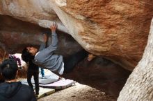 Bouldering in Hueco Tanks on 11/27/2019 with Blue Lizard Climbing and Yoga

Filename: SRM_20191127_1129050.jpg
Aperture: f/5.0
Shutter Speed: 1/250
Body: Canon EOS-1D Mark II
Lens: Canon EF 50mm f/1.8 II