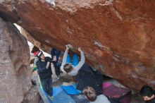 Bouldering in Hueco Tanks on 11/27/2019 with Blue Lizard Climbing and Yoga

Filename: SRM_20191127_1224550.jpg
Aperture: f/5.0
Shutter Speed: 1/250
Body: Canon EOS-1D Mark II
Lens: Canon EF 16-35mm f/2.8 L