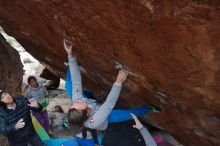 Bouldering in Hueco Tanks on 11/27/2019 with Blue Lizard Climbing and Yoga

Filename: SRM_20191127_1225060.jpg
Aperture: f/7.1
Shutter Speed: 1/250
Body: Canon EOS-1D Mark II
Lens: Canon EF 16-35mm f/2.8 L