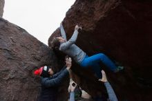 Bouldering in Hueco Tanks on 11/27/2019 with Blue Lizard Climbing and Yoga

Filename: SRM_20191127_1228110.jpg
Aperture: f/11.0
Shutter Speed: 1/250
Body: Canon EOS-1D Mark II
Lens: Canon EF 16-35mm f/2.8 L