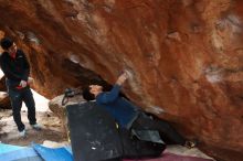 Bouldering in Hueco Tanks on 11/27/2019 with Blue Lizard Climbing and Yoga

Filename: SRM_20191127_1238060.jpg
Aperture: f/3.5
Shutter Speed: 1/250
Body: Canon EOS-1D Mark II
Lens: Canon EF 16-35mm f/2.8 L