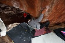 Bouldering in Hueco Tanks on 11/27/2019 with Blue Lizard Climbing and Yoga

Filename: SRM_20191127_1308021.jpg
Aperture: f/2.8
Shutter Speed: 1/250
Body: Canon EOS-1D Mark II
Lens: Canon EF 16-35mm f/2.8 L