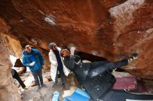 Bouldering in Hueco Tanks on 11/27/2019 with Blue Lizard Climbing and Yoga

Filename: SRM_20191127_1312190.jpg
Aperture: f/2.8
Shutter Speed: 1/250
Body: Canon EOS-1D Mark II
Lens: Canon EF 16-35mm f/2.8 L
