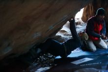 Bouldering in Hueco Tanks on 11/29/2019 with Blue Lizard Climbing and Yoga

Filename: SRM_20191129_1141330.jpg
Aperture: f/2.0
Shutter Speed: 1/250
Body: Canon EOS-1D Mark II
Lens: Canon EF 50mm f/1.8 II