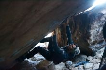 Bouldering in Hueco Tanks on 11/29/2019 with Blue Lizard Climbing and Yoga

Filename: SRM_20191129_1141430.jpg
Aperture: f/1.8
Shutter Speed: 1/250
Body: Canon EOS-1D Mark II
Lens: Canon EF 50mm f/1.8 II