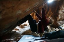 Bouldering in Hueco Tanks on 11/29/2019 with Blue Lizard Climbing and Yoga

Filename: SRM_20191129_1151131.jpg
Aperture: f/1.8
Shutter Speed: 1/200
Body: Canon EOS-1D Mark II
Lens: Canon EF 50mm f/1.8 II
