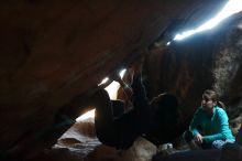 Bouldering in Hueco Tanks on 11/29/2019 with Blue Lizard Climbing and Yoga

Filename: SRM_20191129_1201440.jpg
Aperture: f/2.5
Shutter Speed: 1/250
Body: Canon EOS-1D Mark II
Lens: Canon EF 50mm f/1.8 II