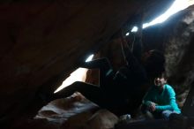 Bouldering in Hueco Tanks on 11/29/2019 with Blue Lizard Climbing and Yoga

Filename: SRM_20191129_1201500.jpg
Aperture: f/2.8
Shutter Speed: 1/250
Body: Canon EOS-1D Mark II
Lens: Canon EF 50mm f/1.8 II