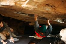 Bouldering in Hueco Tanks on 11/29/2019 with Blue Lizard Climbing and Yoga

Filename: SRM_20191129_1215250.jpg
Aperture: f/2.0
Shutter Speed: 1/250
Body: Canon EOS-1D Mark II
Lens: Canon EF 50mm f/1.8 II