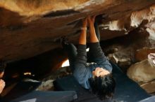 Bouldering in Hueco Tanks on 11/29/2019 with Blue Lizard Climbing and Yoga

Filename: SRM_20191129_1223280.jpg
Aperture: f/2.5
Shutter Speed: 1/200
Body: Canon EOS-1D Mark II
Lens: Canon EF 50mm f/1.8 II