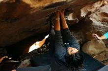 Bouldering in Hueco Tanks on 11/29/2019 with Blue Lizard Climbing and Yoga

Filename: SRM_20191129_1223330.jpg
Aperture: f/2.8
Shutter Speed: 1/200
Body: Canon EOS-1D Mark II
Lens: Canon EF 50mm f/1.8 II