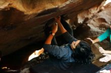 Bouldering in Hueco Tanks on 11/29/2019 with Blue Lizard Climbing and Yoga

Filename: SRM_20191129_1223390.jpg
Aperture: f/2.8
Shutter Speed: 1/200
Body: Canon EOS-1D Mark II
Lens: Canon EF 50mm f/1.8 II