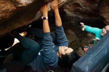 Bouldering in Hueco Tanks on 11/29/2019 with Blue Lizard Climbing and Yoga

Filename: SRM_20191129_1224060.jpg
Aperture: f/5.0
Shutter Speed: 1/200
Body: Canon EOS-1D Mark II
Lens: Canon EF 50mm f/1.8 II
