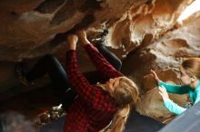 Bouldering in Hueco Tanks on 11/29/2019 with Blue Lizard Climbing and Yoga

Filename: SRM_20191129_1226490.jpg
Aperture: f/2.2
Shutter Speed: 1/200
Body: Canon EOS-1D Mark II
Lens: Canon EF 50mm f/1.8 II