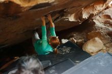 Bouldering in Hueco Tanks on 11/29/2019 with Blue Lizard Climbing and Yoga

Filename: SRM_20191129_1229060.jpg
Aperture: f/2.5
Shutter Speed: 1/200
Body: Canon EOS-1D Mark II
Lens: Canon EF 50mm f/1.8 II