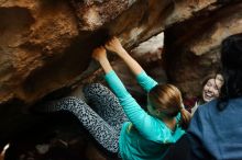 Bouldering in Hueco Tanks on 11/29/2019 with Blue Lizard Climbing and Yoga

Filename: SRM_20191129_1230100.jpg
Aperture: f/3.5
Shutter Speed: 1/250
Body: Canon EOS-1D Mark II
Lens: Canon EF 50mm f/1.8 II