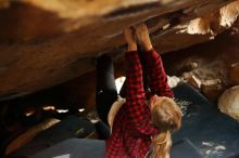 Bouldering in Hueco Tanks on 11/29/2019 with Blue Lizard Climbing and Yoga

Filename: SRM_20191129_1235090.jpg
Aperture: f/2.0
Shutter Speed: 1/250
Body: Canon EOS-1D Mark II
Lens: Canon EF 50mm f/1.8 II