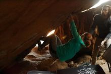 Bouldering in Hueco Tanks on 11/29/2019 with Blue Lizard Climbing and Yoga

Filename: SRM_20191129_1253420.jpg
Aperture: f/3.2
Shutter Speed: 1/250
Body: Canon EOS-1D Mark II
Lens: Canon EF 50mm f/1.8 II