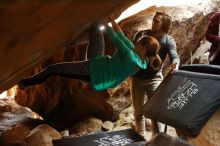 Bouldering in Hueco Tanks on 11/29/2019 with Blue Lizard Climbing and Yoga

Filename: SRM_20191129_1254010.jpg
Aperture: f/2.8
Shutter Speed: 1/250
Body: Canon EOS-1D Mark II
Lens: Canon EF 50mm f/1.8 II