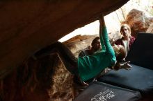 Bouldering in Hueco Tanks on 11/29/2019 with Blue Lizard Climbing and Yoga

Filename: SRM_20191129_1254210.jpg
Aperture: f/3.5
Shutter Speed: 1/250
Body: Canon EOS-1D Mark II
Lens: Canon EF 50mm f/1.8 II