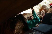 Bouldering in Hueco Tanks on 11/29/2019 with Blue Lizard Climbing and Yoga

Filename: SRM_20191129_1254300.jpg
Aperture: f/3.2
Shutter Speed: 1/250
Body: Canon EOS-1D Mark II
Lens: Canon EF 50mm f/1.8 II