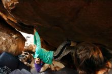 Bouldering in Hueco Tanks on 11/29/2019 with Blue Lizard Climbing and Yoga

Filename: SRM_20191129_1307460.jpg
Aperture: f/2.8
Shutter Speed: 1/250
Body: Canon EOS-1D Mark II
Lens: Canon EF 16-35mm f/2.8 L