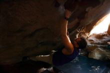 Bouldering in Hueco Tanks on 11/29/2019 with Blue Lizard Climbing and Yoga

Filename: SRM_20191129_1310120.jpg
Aperture: f/2.8
Shutter Speed: 1/250
Body: Canon EOS-1D Mark II
Lens: Canon EF 16-35mm f/2.8 L