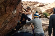 Bouldering in Hueco Tanks on 11/29/2019 with Blue Lizard Climbing and Yoga

Filename: SRM_20191129_1410030.jpg
Aperture: f/5.0
Shutter Speed: 1/250
Body: Canon EOS-1D Mark II
Lens: Canon EF 50mm f/1.8 II