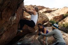 Bouldering in Hueco Tanks on 11/29/2019 with Blue Lizard Climbing and Yoga

Filename: SRM_20191129_1410060.jpg
Aperture: f/5.6
Shutter Speed: 1/250
Body: Canon EOS-1D Mark II
Lens: Canon EF 50mm f/1.8 II